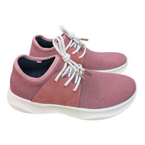 Vessi Everyday Classic Waterproof Womens 8 Cherry Red On Off White Knit Sneaker
